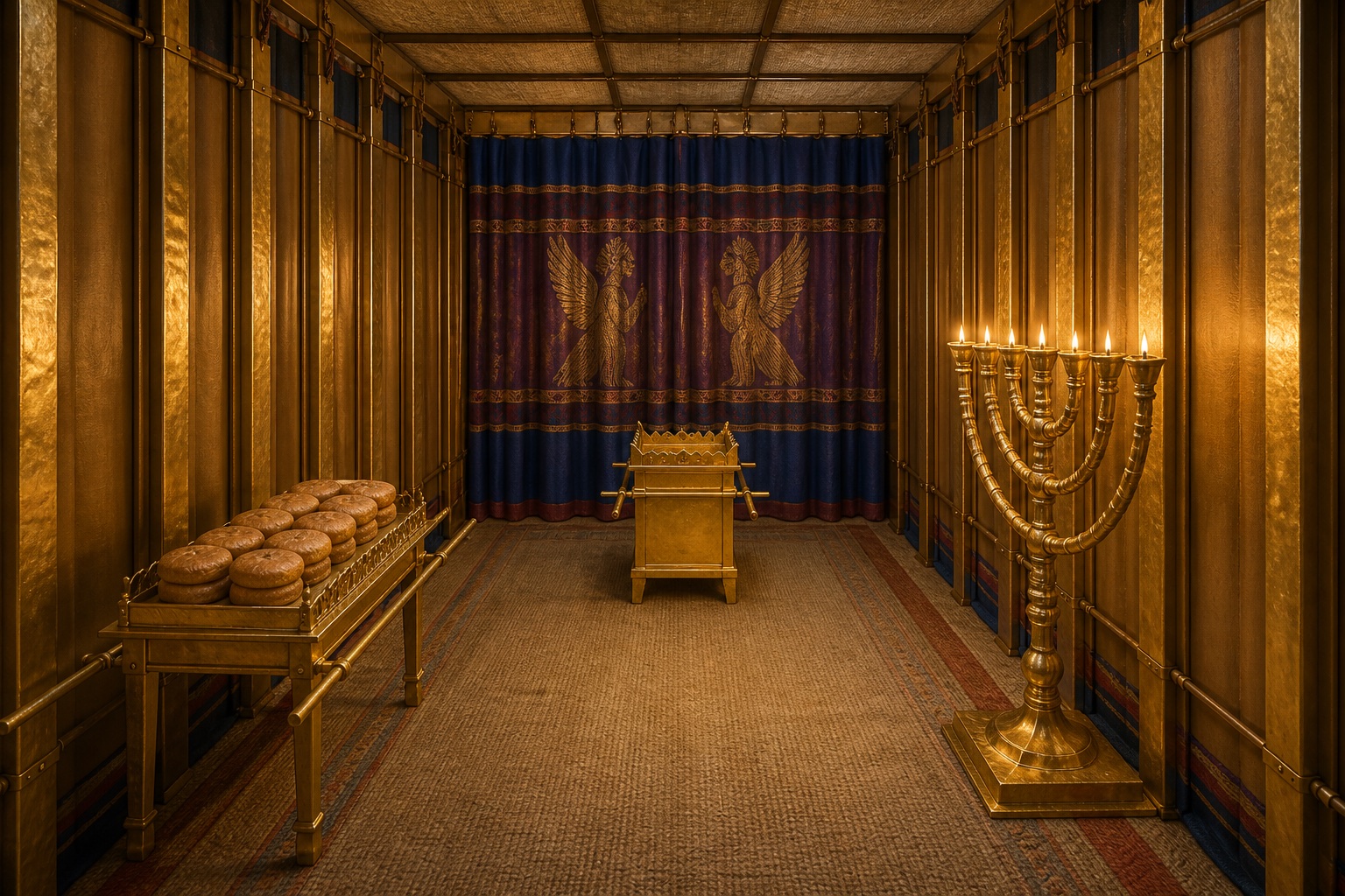 Reconstrucción orientativa del lugar santo del tabernáculo
