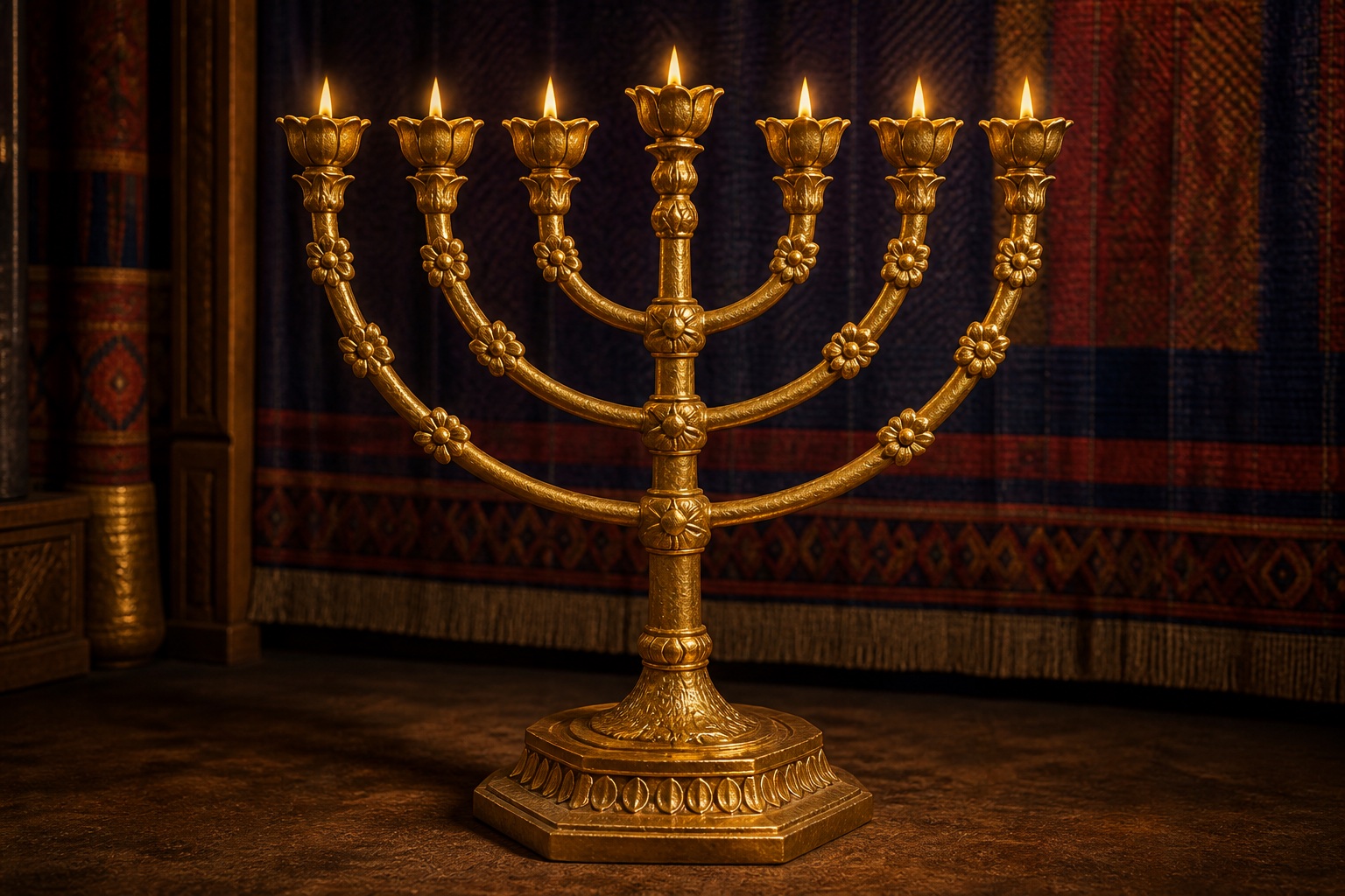 Reconstrucción del candelero de oro de siete lámparas