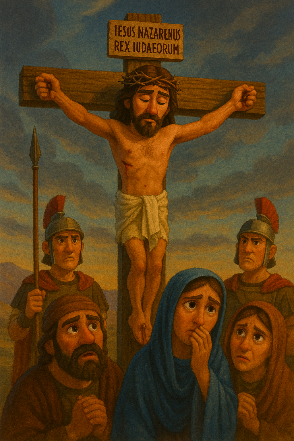 Representación de la crucifixión de Cristo